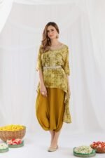 Crepe Up And Down With Tube Dhoti Dress - Image 7