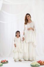 Faux Mirror Gathered Sharara Set - Image 7