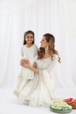 Faux Mirror Gathered Sharara Set - Image 6