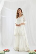 Faux Mirror Gathered Sharara Set - Image 4