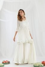 Faux Mirror Gathered Sharara Set