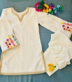 Embroidered Flower Bloom Tunic With Pants - Image 3