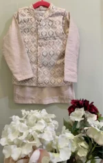 Digital Printed Resham Nehru Jacket Set