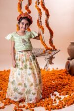 Pichwai Printed Pintucks Lehenga Set - Image 4