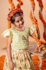Pichwai Printed Pintucks Lehenga Set - Image 3