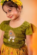 Pichwai Printed Pintucks Lehenga Set - Image 13
