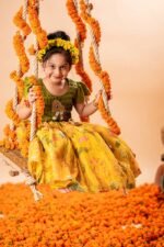 Pichwai Printed Pintucks Lehenga Set - Image 11