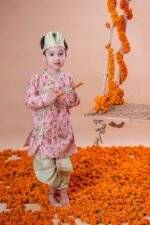 Lotus Pichwai Printed Kurta with Dhoti