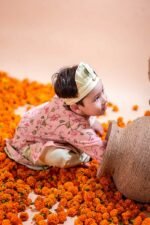 Lotus Pichwai Printed Kurta with Dhoti - Image 5