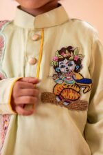 Krishna Sitting with Bansuri Dhoti Kurta Set - Image 5
