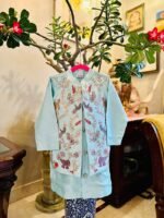 Safari Animal Embroidered Nehru Jacket Set - Image 3