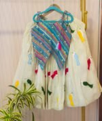Maulticolor Bird Patch Lehenga/ghagra Set