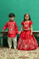 Flower Sutta and Bullion Lehenga with a Crop Top