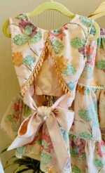 Pastel Flower Highlighted Tiered Lehenga Set - Image 7