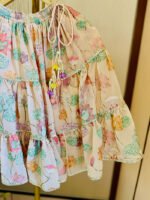 Pastel Flower Highlighted Tiered Lehenga Set - Image 4