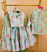 Pastel Flower Highlighted Tiered Lehenga Set - Image 2