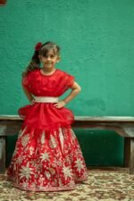 Flamingo Floral Embroidered Lehenga - Image 3