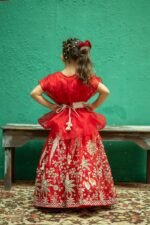 Flamingo Floral Embroidered Lehenga - Image 2