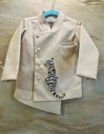Royal Leopard Embroidered Asymmetric Jacket Set - Image 6