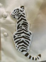 Royal Leopard Embroidered Asymmetric Jacket Set - Image 5