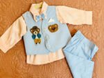 Blue Teddy Bear Waistcoat Set
