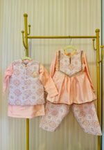 Placement Print Embroidered Jacket Set
