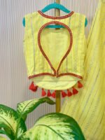 Cow And Palm Tree Embroidered Top With Plazzos - Image 2