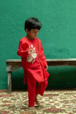 Bold Bloom Asymmetric Jacket Kurta Set - Image 9