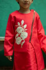 Bold Bloom Asymmetric Jacket Kurta Set - Image 7