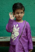 Bold Bloom Asymmetric Jacket Kurta Set - Image 5