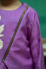 Bold Bloom Asymmetric Jacket Kurta Set - Image 4