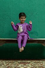 Bold Bloom Asymmetric Jacket Kurta Set - Image 2