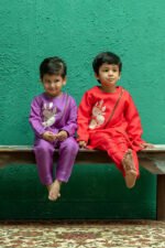 Bold Bloom Asymmetric Jacket Kurta Set