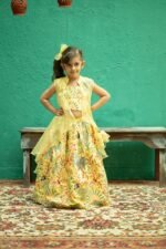 Nature Vibes Yellow Lehenga Jacket Set - Image 7