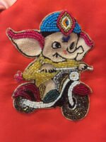 Biker Ganesha Pink Kurta Set With Jacket - Image 2