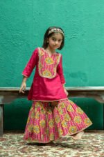 Gotta Embroidery On Printed Sharara Set - Image 23