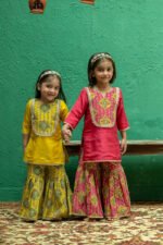 Gotta Embroidery On Printed Sharara Set