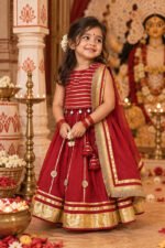 Gulab gotta mirror Lehenga Set For Girls