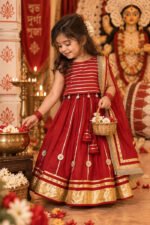 Gulab gotta mirror Lehenga Set For Girls - Image 2