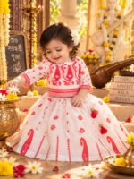 Dhakai Cotton Printed Lehenga Set For Girls - Image 2