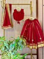 Gulab gotta mirror Lehenga Set For Girls - Image 4
