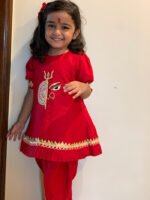 Durga Shakti Kurta Dhoti Set For girls - Image 2