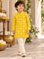 Bandhej Rangrej Kurta Pyjama Set - Image 2