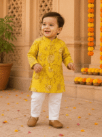 Kesariya anaras Gul Kurta Set