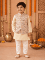 Meher Pastel Brocade Jacket Set