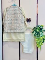 Meher Pastel Brocade Jacket Set - Image 3